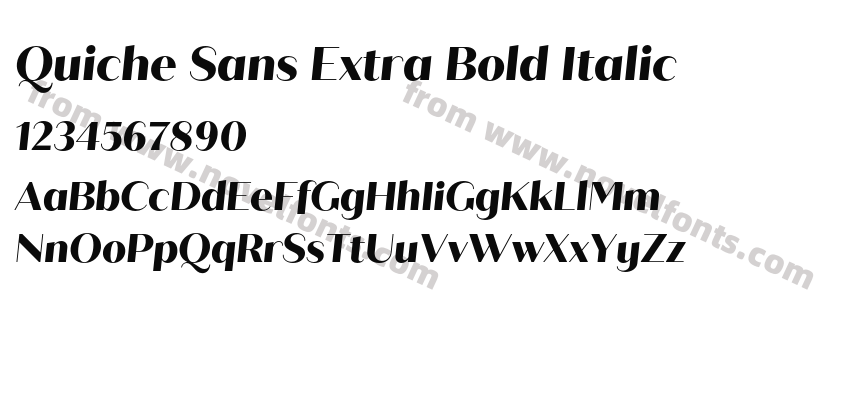 Quiche Sans Extra Bold ItalicPreview