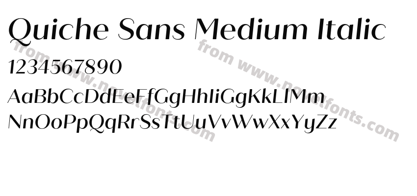 Quiche Sans Medium ItalicPreview