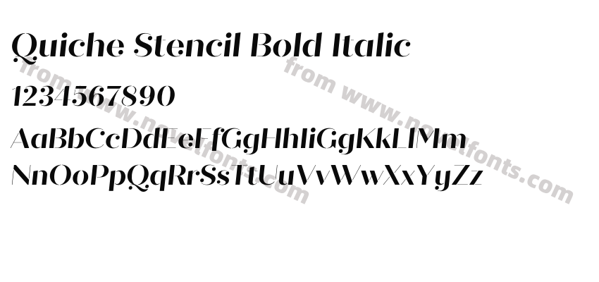 Quiche Stencil Bold ItalicPreview