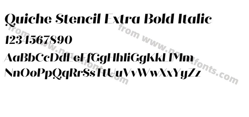 Quiche Stencil Extra Bold ItalicPreview