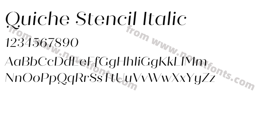 Quiche Stencil ItalicPreview