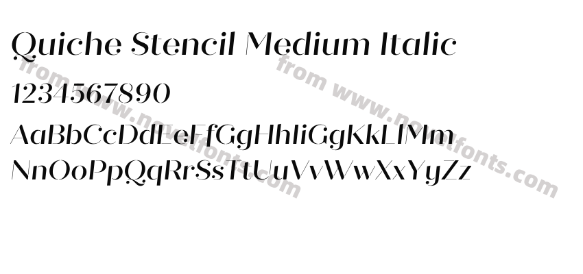 Quiche Stencil Medium ItalicPreview