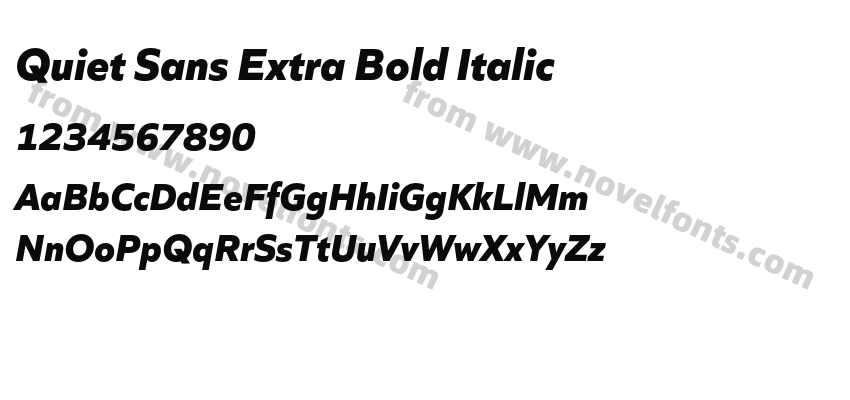 Quiet Sans Extra Bold ItalicPreview