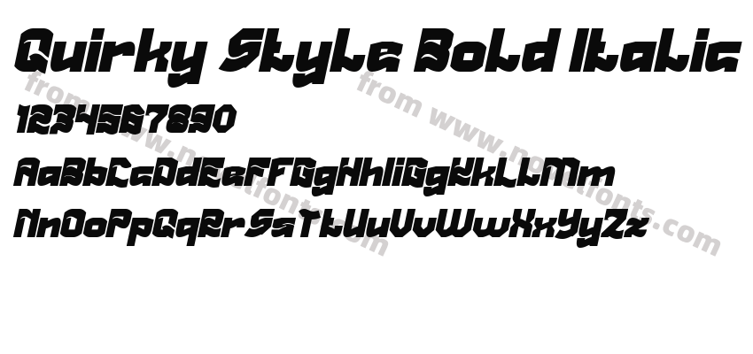 Quirky Style Bold ItalicPreview