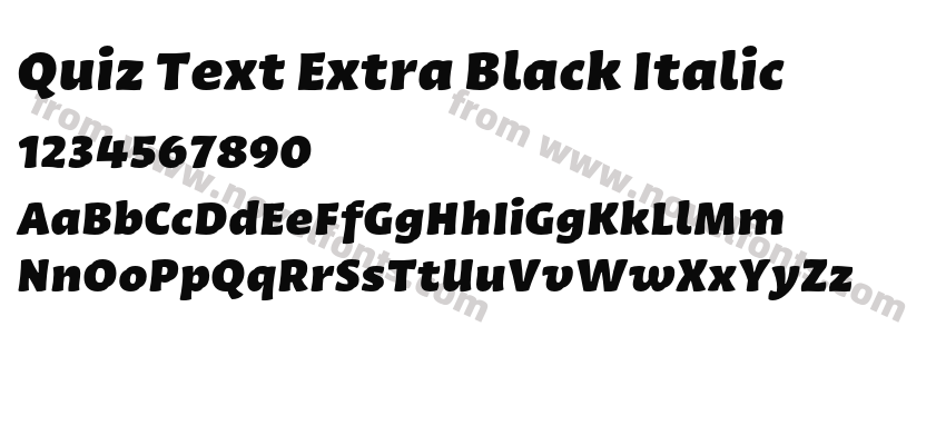 Quiz Text Extra Black ItalicPreview