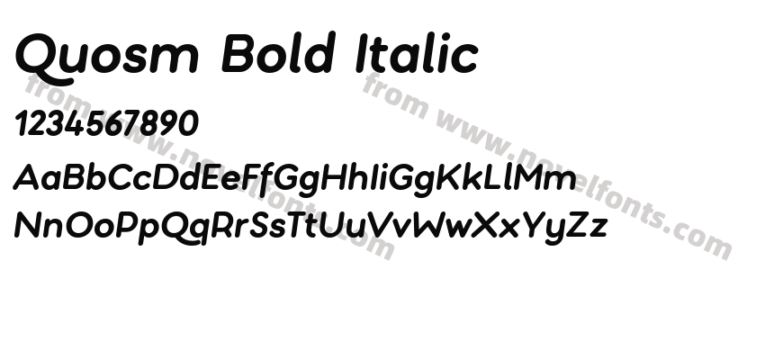 Quosm Bold ItalicPreview