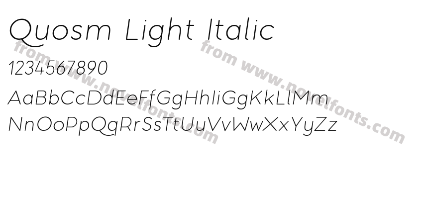 Quosm Light ItalicPreview
