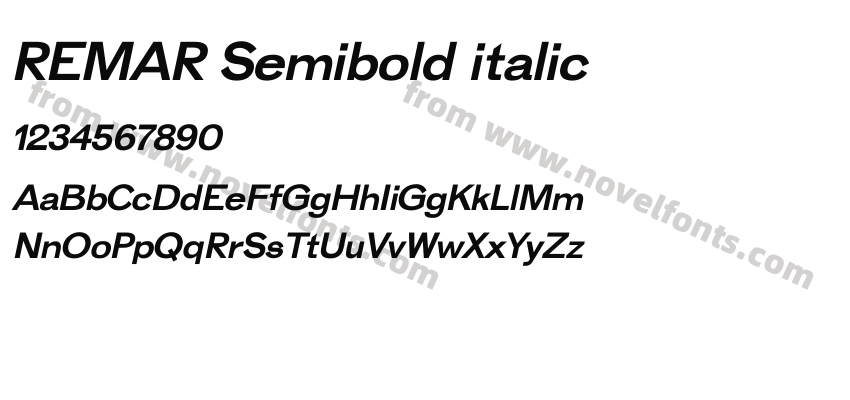 REMAR Semibold italicPreview