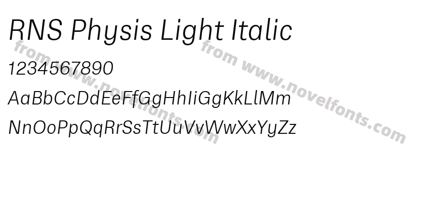 RNS Physis Light ItalicPreview
