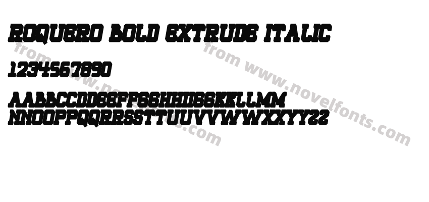 ROQUERO Bold Extrude ItalicPreview