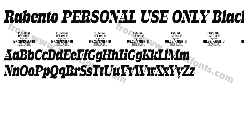Rabento PERSONAL USE ONLY Black ItalicPreview