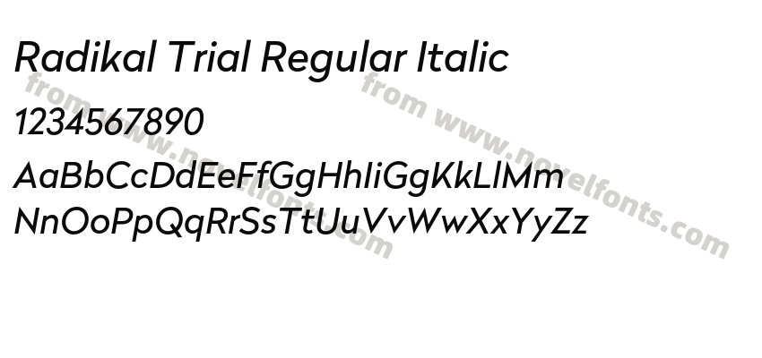 Radikal Trial Regular ItalicPreview