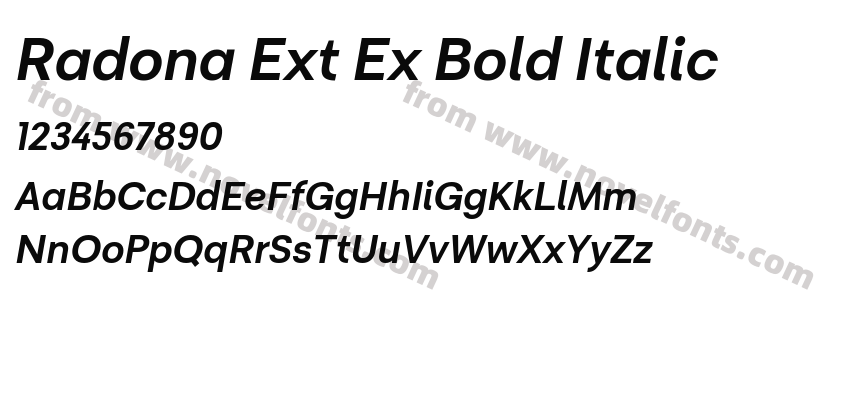 Radona Ext Ex Bold ItalicPreview