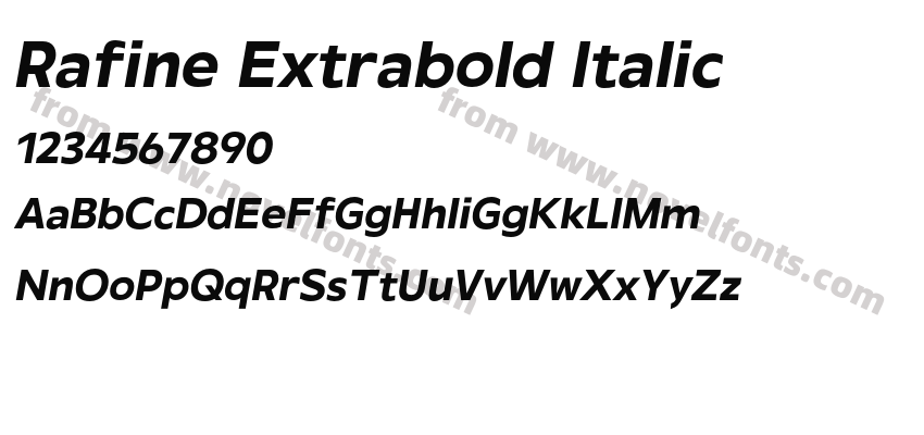 Rafine Extrabold ItalicPreview