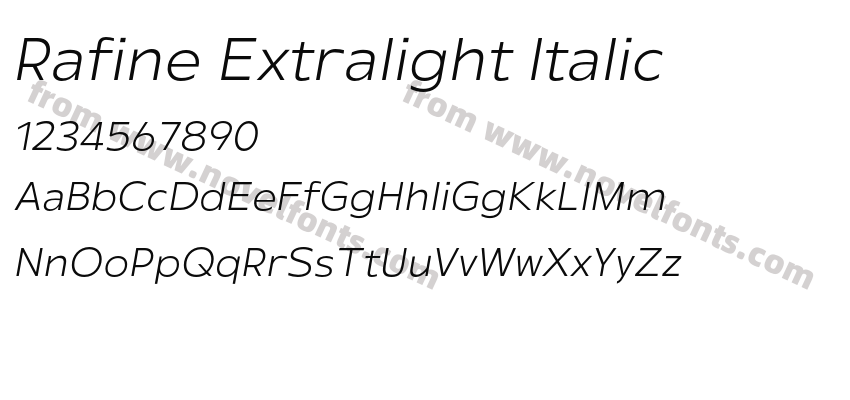 Rafine Extralight ItalicPreview
