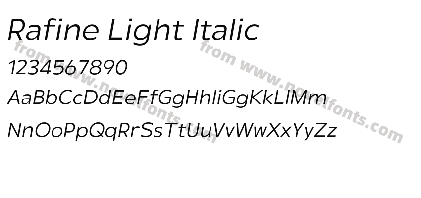 Rafine Light ItalicPreview