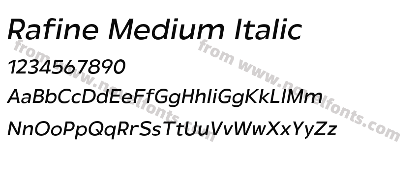 Rafine Medium ItalicPreview