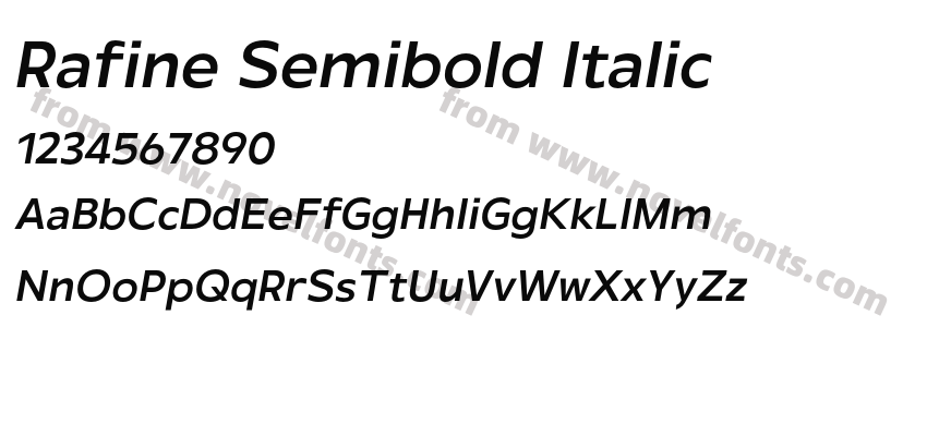 Rafine Semibold ItalicPreview