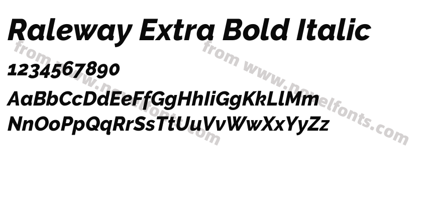 Raleway Extra Bold ItalicPreview