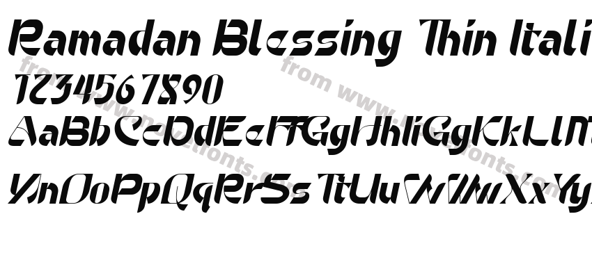 Ramadan Blessing Thin ItalicPreview