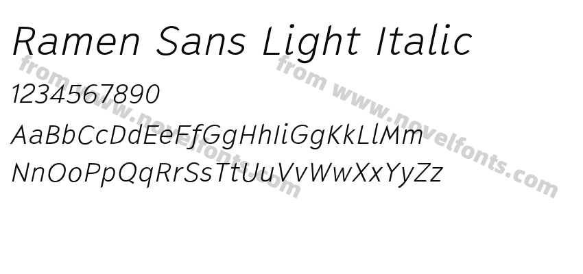 Ramen Sans Light ItalicPreview