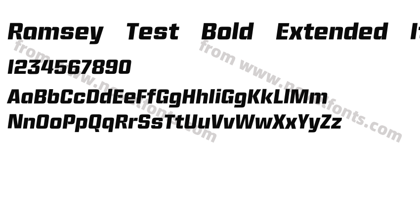 Ramsey Test Bold Extended ItalicPreview