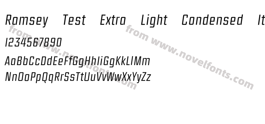 Ramsey Test Extra Light Condensed ItalicPreview