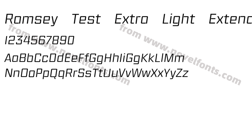 Ramsey Test Extra Light Extended ItalicPreview