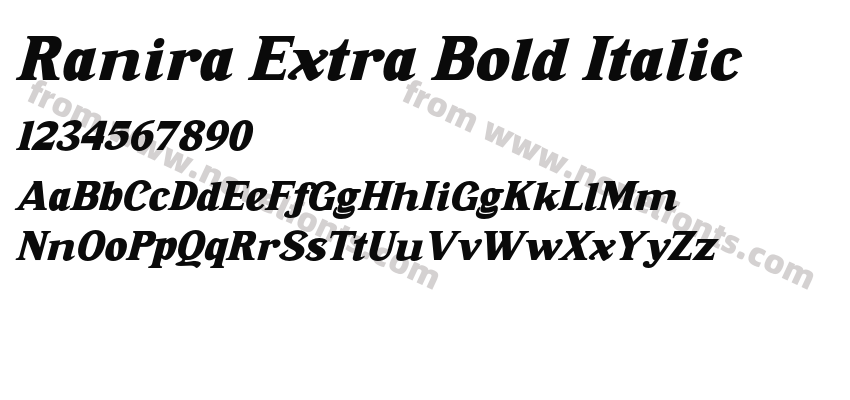 Ranira Extra Bold ItalicPreview