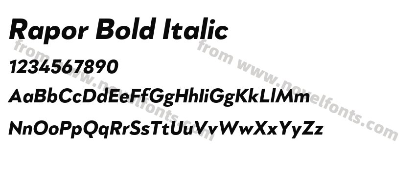 Rapor Bold ItalicPreview