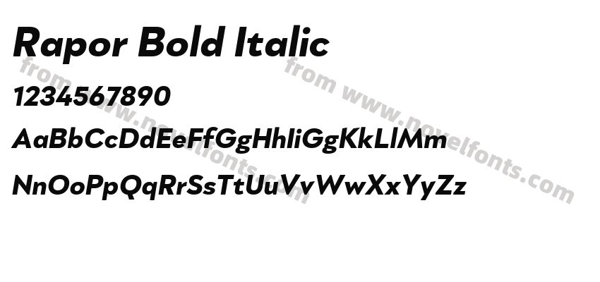 Rapor Bold ItalicPreview