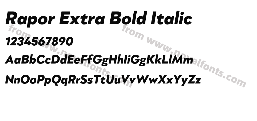 Rapor Extra Bold ItalicPreview