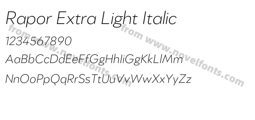 Rapor Extra Light ItalicPreview