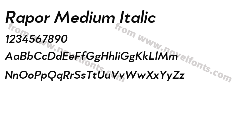 Rapor Medium ItalicPreview