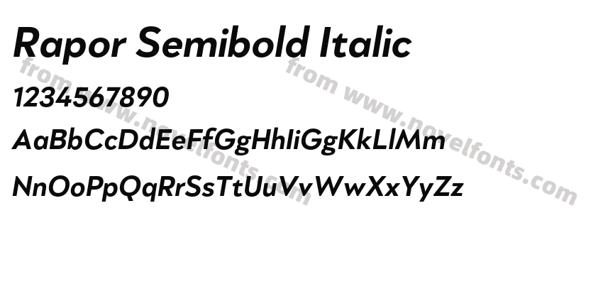 Rapor Semibold ItalicPreview