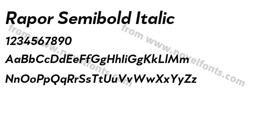 Rapor Semibold ItalicPreview