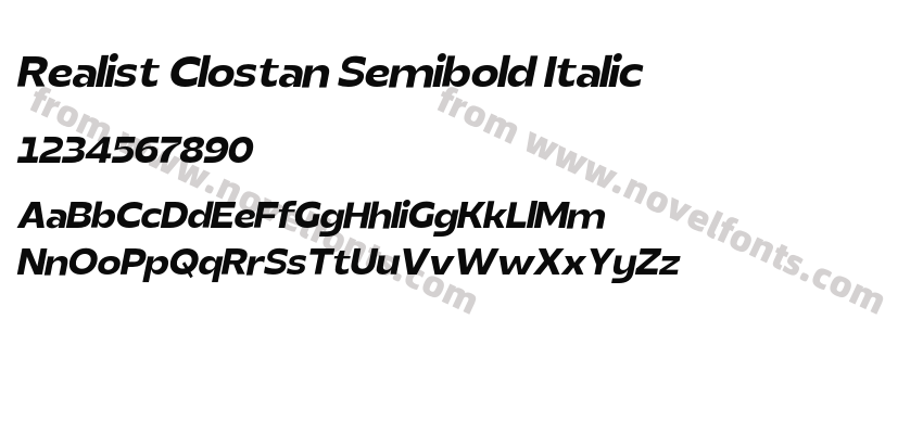 Realist Clostan Semibold ItalicPreview