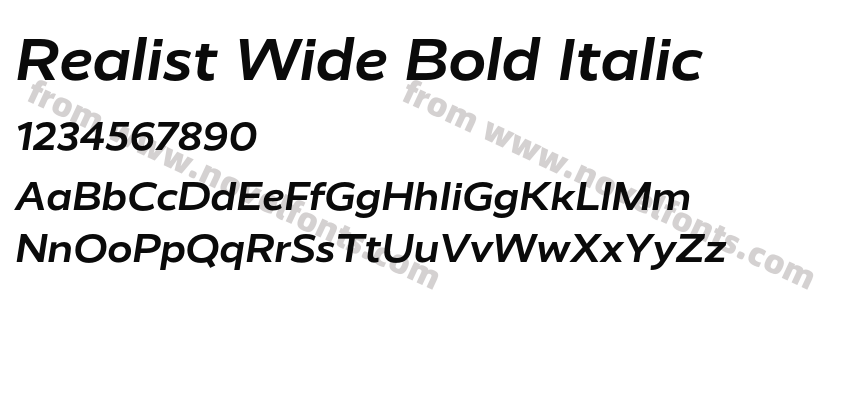 Realist Wide Bold ItalicPreview