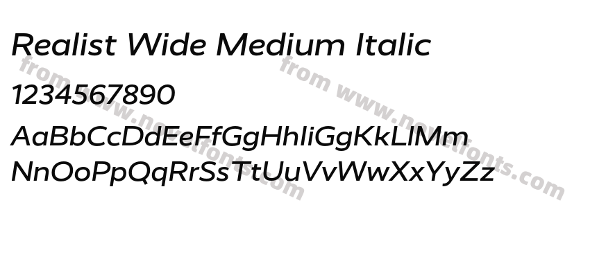 Realist Wide Medium ItalicPreview