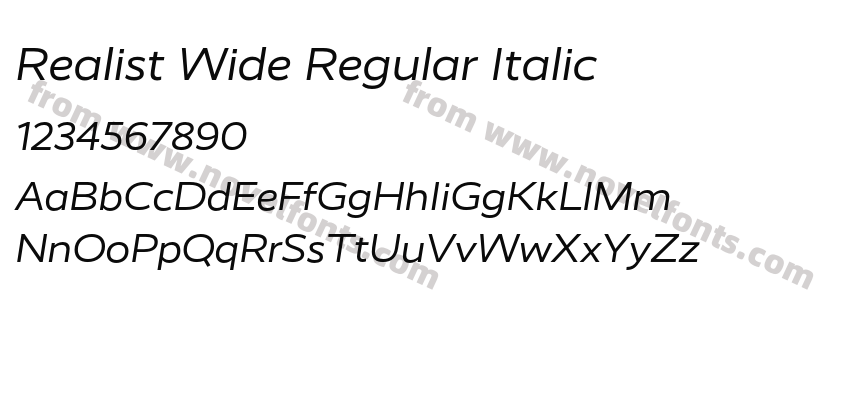 Realist Wide Regular ItalicPreview