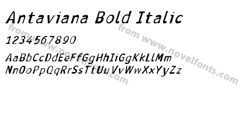 Antaviana Bold ItalicPreview