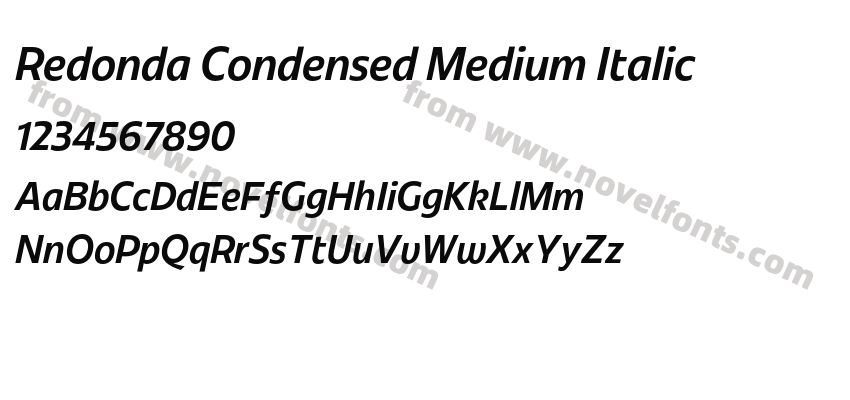 Redonda Condensed Medium ItalicPreview