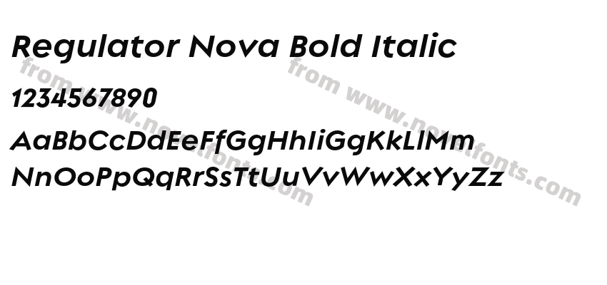 Regulator Nova Bold ItalicPreview