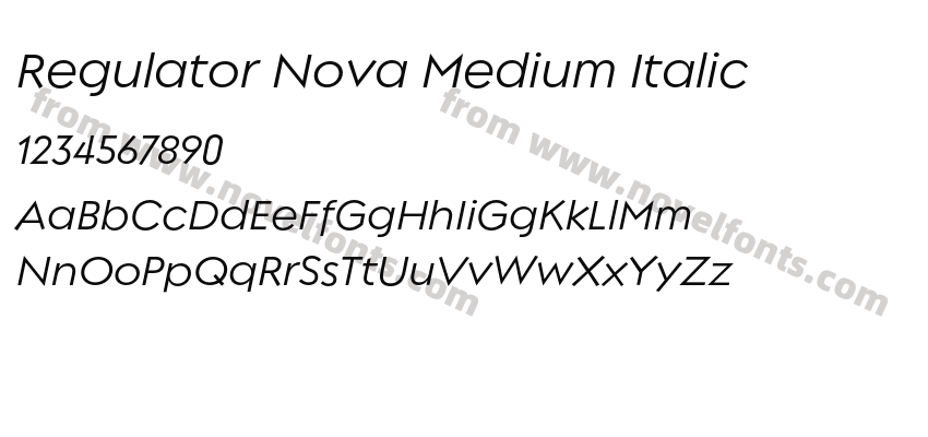Regulator Nova Medium ItalicPreview