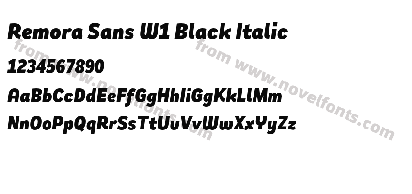 Remora Sans W1 Black ItalicPreview