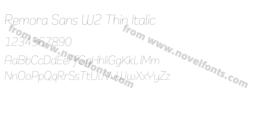 Remora Sans W2 Thin ItalicPreview