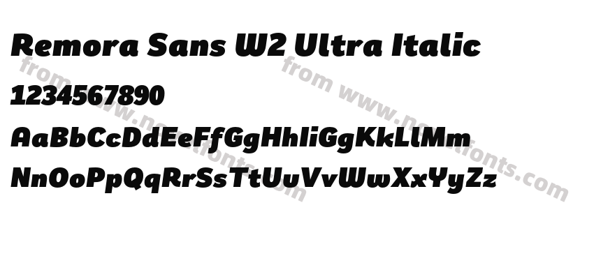 Remora Sans W2 Ultra ItalicPreview