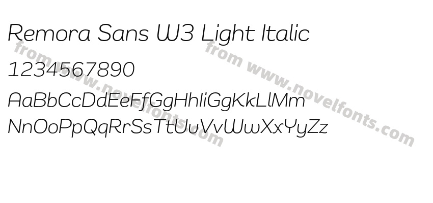 Remora Sans W3 Light ItalicPreview