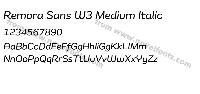 Remora Sans W3 Medium ItalicPreview