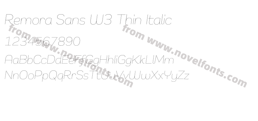 Remora Sans W3 Thin ItalicPreview